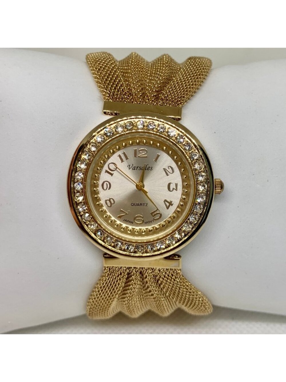 Varsales Women’s gold tone watch 32mm quartz analog rhinestone running